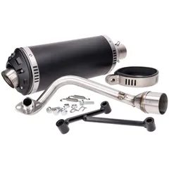Auspuff Power1 Aluminium schwarz für Vespa Primavera, Sprint, Zip 4T 50 Euro2 49112
