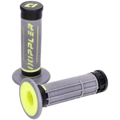 handlebar rubber grip set Doppler Grip 3D grey / black / neon yellow 49405