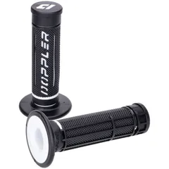 handlebar rubber grip set Doppler Grip 3D black / white 49410
