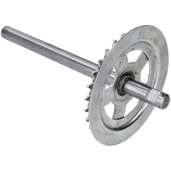 pedal crank axle RMS w/ sprocket 28 teeth for Piaggio Ciao, Ciao PX, SI moped 49596