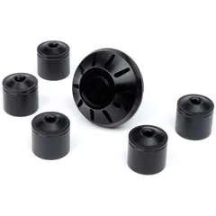 Caps- Set wheel nut / rim Ø=35mm -MOTO NOSTRA, CNC, black shiny- Vespa ET2, ET4, GT, GTL, GTS, GTV, LX, LXV, S, Gilera Fuoco, Pi