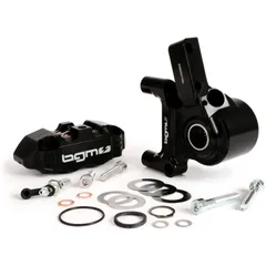 Bremszange vorne inkl. Bremszangenaufnahme BGM PRO, CNC Touring, 4-Kolben, radiale Befestigung Bremstrommel Typ Piaggio/Grimeca