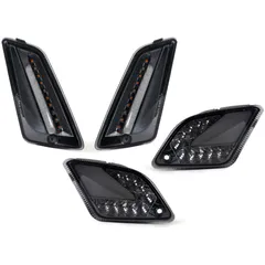 Blinker Set vorne+hinten Moto Nostra smoked (2014-2018) dynamisches LED Lauflicht, Tagfahrlicht vorne + Positionslicht hinten fü