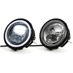 Headlight incl. conversion ring and headlight support -MOTO NOSTRA- LED HighPower - Ø=143mm (5 3/4") - 12V DC - with E9-mark - f