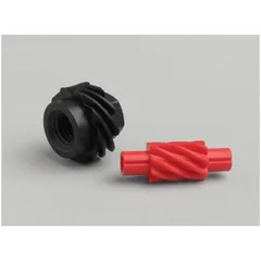 Speedo drive set -BGM ORIGINAL- Vespa 10 teeth, Ø=22,8mm, plastic + 8 teeth, l= 31mm, 2,7mm square, rot (used in Vespa V50, V90,