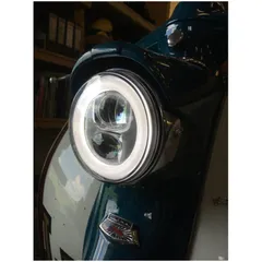 Headlight incl. mounting ring-MOTO NOSTRA- LED HighPower - Ø=120mm - 12V DC (E9) - Lambretta LI (Serie 1-2) 50534