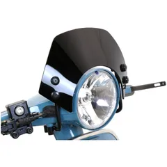 Flyscreen with black brackets -MOTO NOSTRA, w=340mm, h=105mm- Vespa PX80, PX125, PX150, PX200, LML 125/150 Star/Stella - black 5