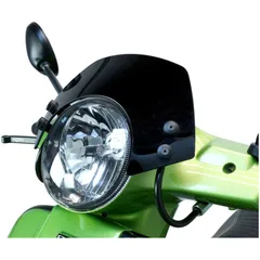 Flyscreen with black brackets -MOTO NOSTRA, w=340mm, h=105mm- Vespa GT, GTL, GTS, GTS Super 125-300cc - black 50673