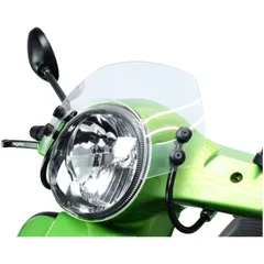 Flyscreen with black brackets -MOTO NOSTRA, w=340mm, h=105mm- Vespa GT, GTL, GTS, GTS Super 125-300cc - colourless 50706