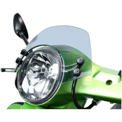 Flyscreen with black brackets -MOTO NOSTRA, w=340mm, h=105mm- Vespa GT, GTL, GTS, GTS Super 125-300cc - smoke grey 50723