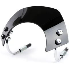 Flyscreen with chromed brackets -MOTO NOSTRA, w=340mm, h=105mm- Vespa GTS 125-300 HPE (2019-) cc - black 50724