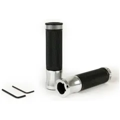 Pair of grips -MOTO NOSTRA Alu Rub, diamond pattern- Vespa GT, GTL, GTS 125-200-250-300cc, Ø 22.5-24mm, l=128mm - aluminium 5095
