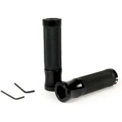 Pair of grips (pair) -MOTO NOSTRA Alu Rub, diamond pattern- Vespa GT, GTL, GTS 125-200-250-300cc, Ø 22.5-24mm, l=128mm - black 5