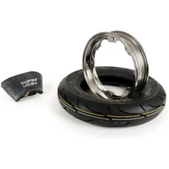 Reifen komplett Set BGM Sport, Lambretta 3.50 10 Zoll TT 59S (reinforced) Felge 2.15-10 Edelstahl poliert 51014
