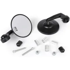 Mirror set -MOTO NOSTRA 1400- handle bar ends- aluminum- Ø=95mm- mat black anodised- E-marked 51204