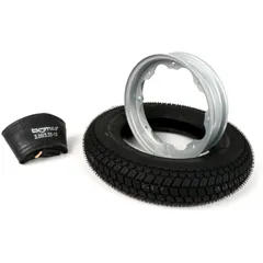 Reifen komplett Set BGM Classic, Lambretta 3.50 10 Zoll TT 59P (reinforced) Felge 2.15-10 Grau 51213