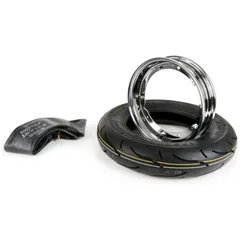 Reifen komplett Set BGM Sport, Vespa 3.50 10 Zoll TT 59S (reinforced) Felge 2.10-10 Chrom 51289