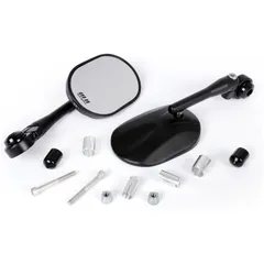 Pair of mirrors -MOTO NOSTRA 1404, aluminium CNC, handlebar ends- matt black 51808