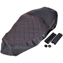 seat cover diamond quilted, black / red, carbon design for NIU NQ1 S 52607