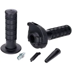 throttle grip set Domino short stroke 2.3 ° black aluminum for 22mm handlebar - universal 53102
