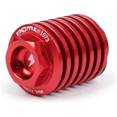 Oil drain plug BGM PRO, CNC, red for all Piaggio Leader 125-200cc, LEM 125-150ccm, HE 125-150ccm, IGET 125-150ccm, Quasar/HPE 25