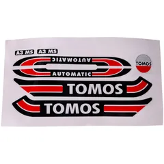 Aufklebersatz schwarz/rot/weiß 080010 für Tomos 53687