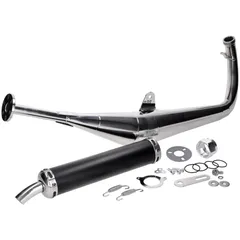 Exhaust system Motegra Racing for 60-110cc polished incl. rear silencer for Simson S50, S51, S70 54208
