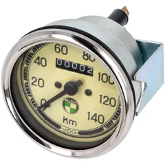 Tachometer 140km/h rund 80mm mit Puch Logo für Puch Monza, MS, MV 54342