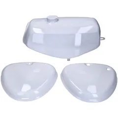 B-Ware Benzintank und Seitendeckel Set weiß für Simson S50, S51, S70 54677-B