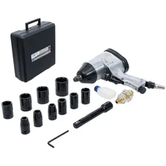 Compressed air impact wrench with tool set 12.5mm (1/2") 312 Nm 16-piece 54933