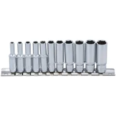 Socket wrench set long 11-piece metric 1/4 inch 4-13mm 54941