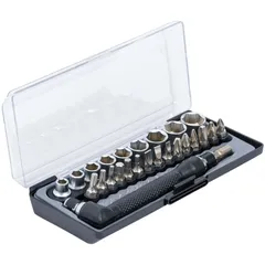 Bit and socket/angle screwdriver set drive 6.3mm (1/4 inch) 26-piece 55014