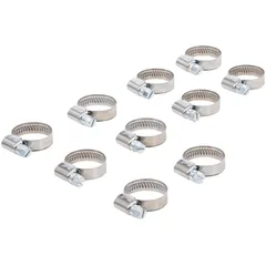 Hose clamp set stainless steel 16-25mm 10-piece 55025