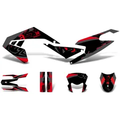 Aufkleber Dekor / Sticker Kit schwarz-rot-grau glänzend für Aprilia SX50 2018- Euro4 DK-43002