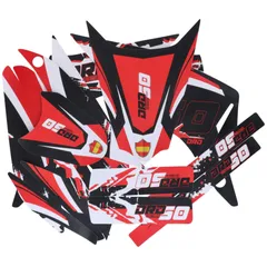 Aufkleber Dekor / Sticker Kit schwarz-weiß-rot matt für Derbi Senda DRD 11-17 DK-43042