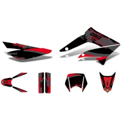 Aufkleber Dekor / Sticker Kit schwarz-rot-grau glänzend für Derbi Senda DRD 11-17 DK-43043