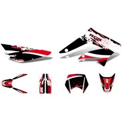 Aufkleber Dekor / Sticker Kit schwarz-weiß-rot glänzend für Gilera RCR 11-17 DK-43047