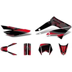 Aufkleber Dekor / Sticker Kit schwarz-rot-grau matt für Gilera RCR 11-17 DK-43050
