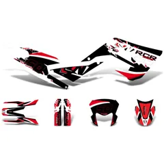 Aufkleber Dekor / Sticker Kit schwarz-weiß-rot glänzend für Gilera RCR 50 2018- DK-43740