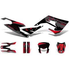 Aufkleber Dekor / Sticker Kit schwarz-rot-grau matt für Gilera RCR 50 2018- DK-43747