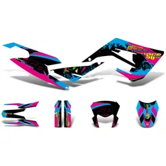 Aufkleber Dekor / Sticker Kit schwarz-pink-blau glänzend für Derbi Senda 50 2018- DK-43750
