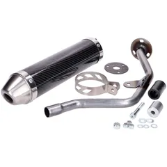 muffler Giannelli carbon w/ general operating permit for Yamaha DT 50 R 2004, Malaguti XTM, XSM GI-34636HF