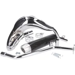 Schalldämpfer Auspuff Turbo Kit Bufanda RQ Chrom für Generic Trigger, Keeway, KSR-Moto, Ride, Explorer H10543-Q