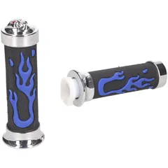 handlebar rubber grip set Custom Flame blue IP16334
