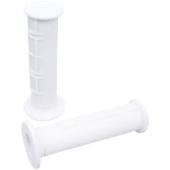 handlebar rubber grip set MX half waffle white IP32928