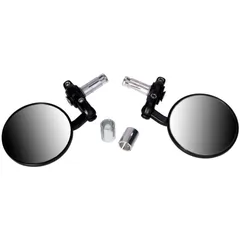 handle bar end mirror set aluminum CNC black round IP40388