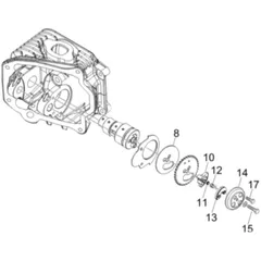 8-piece decompression revision kit for Aprilia, Derbi, Gilera, Piaggio, Vespa 4T, 2V / 4V Euro3- 2005- Kit.PI.39378