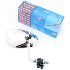 Mirror bumm with holder chrome oval for Vespa, Hercules, NSU, Zündapp, Kreidler, Piaggio MG00000114