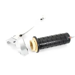 Throttle grip complete silver 22mm 100mm for Hercules Prima M, Optima, Kreidler Florett, Flory MF, MP, Puch Maxi X, Monza, Zünda