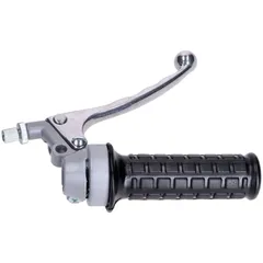 Throttle grip fitting gray with black rubber grip and brake lever for Zündapp, Kreidler MG00000588